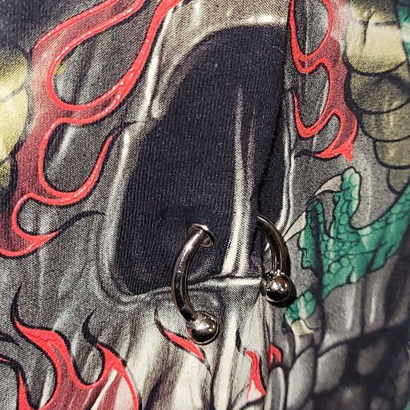 Jays Rock Skull Studded Black TShirt Mens Size XXXL 3XL Colorful Piercings - Picture 2 of 11